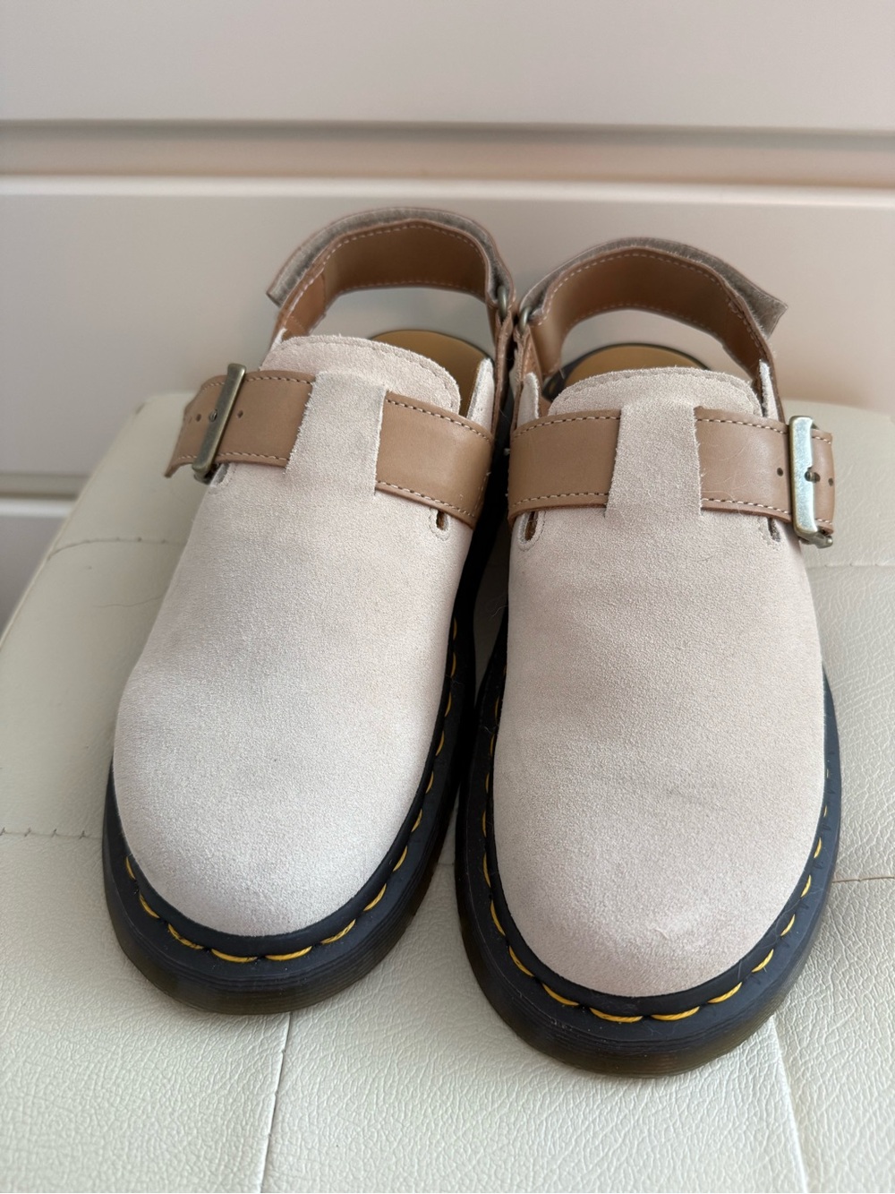 Dr. Martens Beige Suede Jorge ll Slingback mules